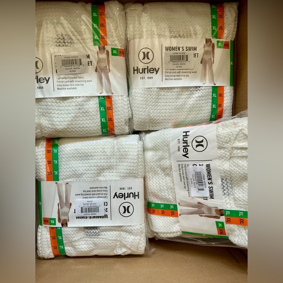 3 for $23 Hurley White Mesh Swim Cover-Up Set Tank & Pants Beach Cover-Up XL/XXL - Picture 5 of 10